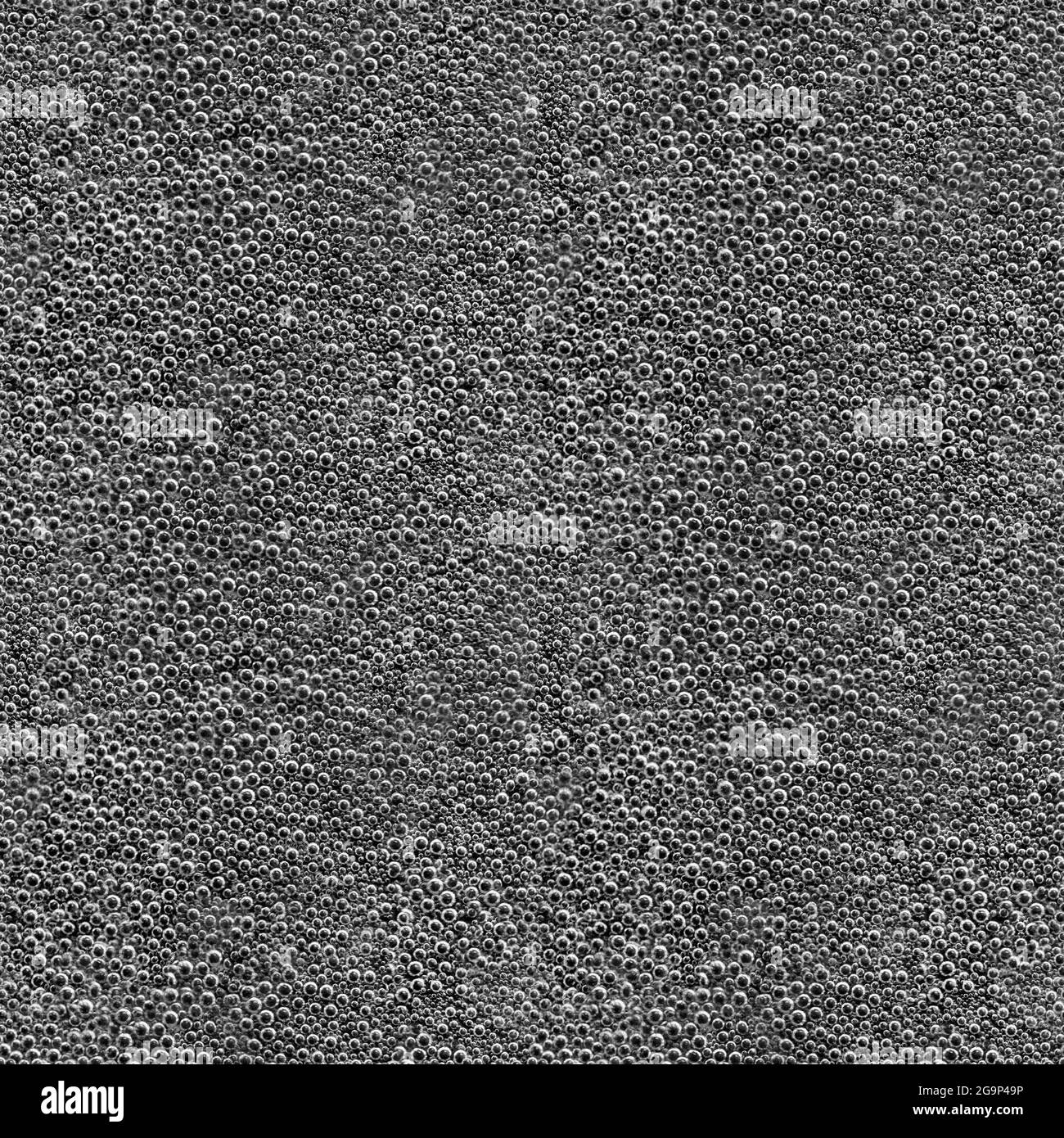 Texture sans couture des bulles d'eau sur fond noir. Mise au point douce. Quatre fragments en un Banque D'Images