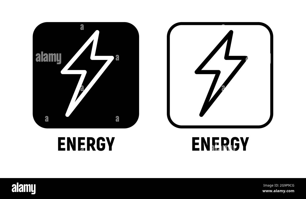 Vecteur d'énergie icône boulon d'éclairage alimentation batterie électrique Illustration de Vecteur