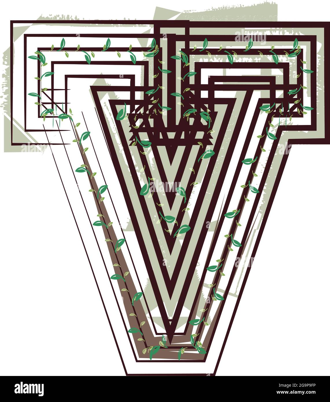 Logo Letter v Eco Icon Design - Illustration vectorielle Illustration de Vecteur