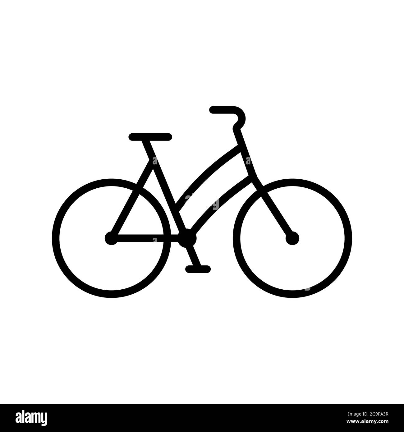 Icône de la ligne de sport Web à vecteur vélo. Symbole de pictogramme d'illustration de montagne du panneau de vélo Illustration de Vecteur