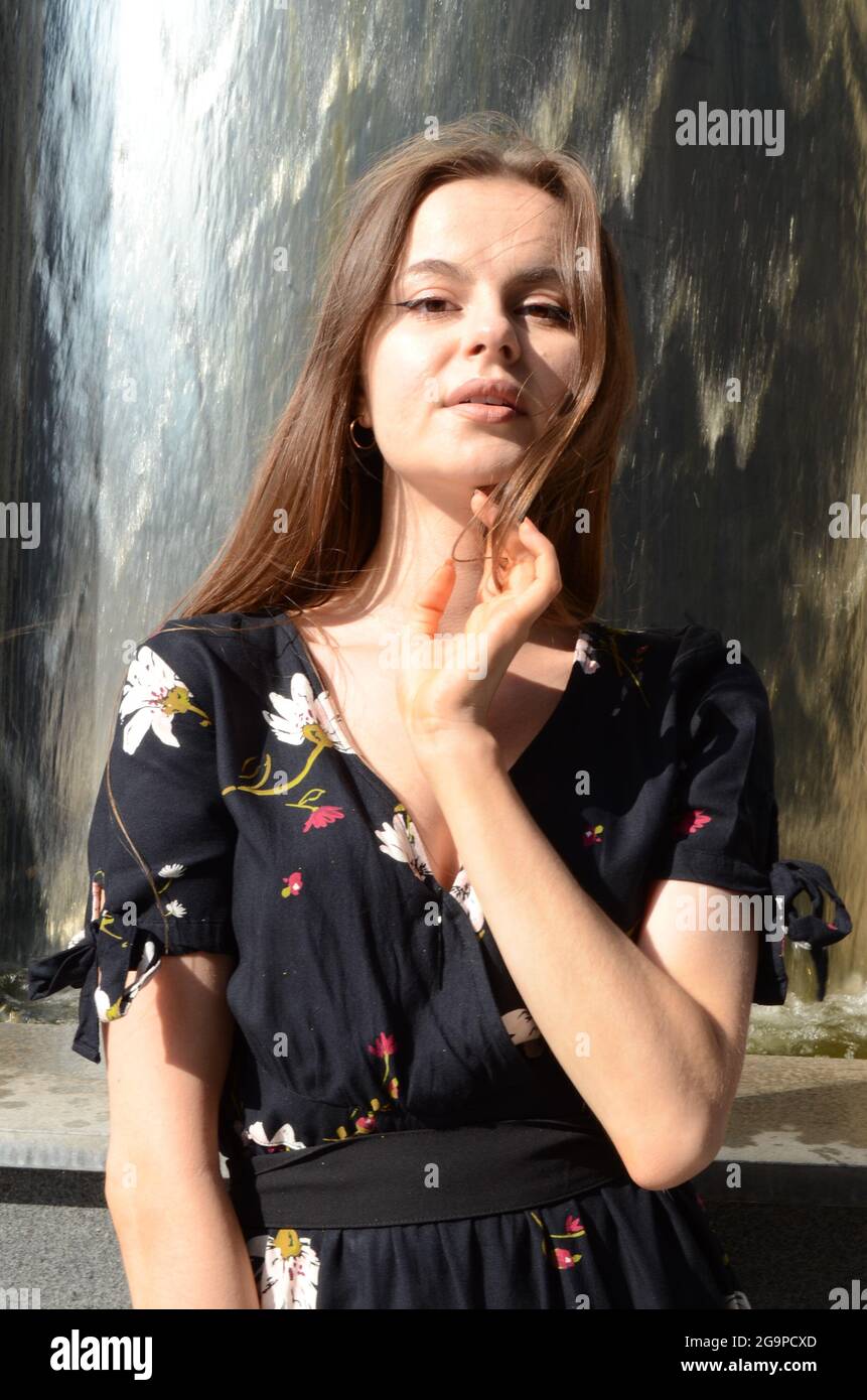 Fille polonaise à Poznań. Banque D'Images