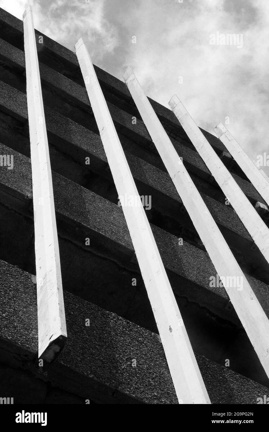 Parking de la rue George, architecture brutaliste des années 1960, Kingston upon Hull Banque D'Images