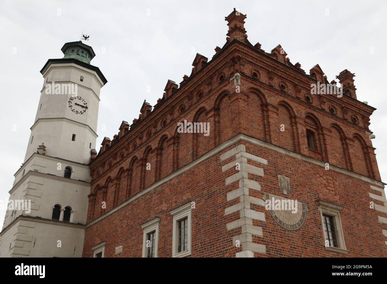 Vieux marché à Sandomierz, Sandomierz, hôtel de ville gothique, gothique, Banque D'Images