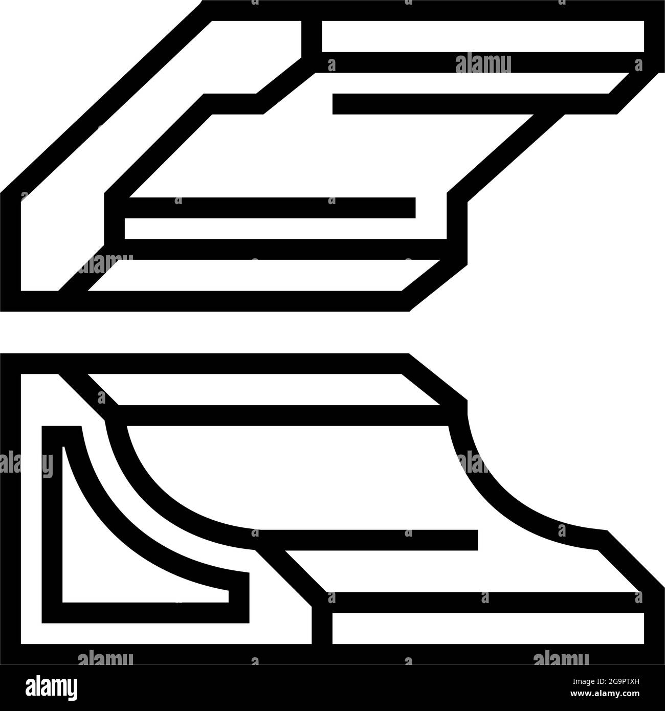 illustration vectorielle de l'icône de la ligne d'angle de plinthe Illustration de Vecteur