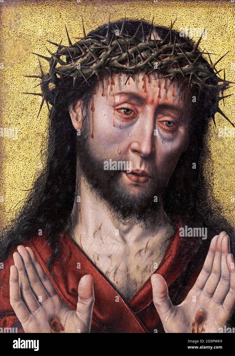 L'homme de Sorrows par Aelbrecht becs, huile sur chêne, 1490 Banque D'Images