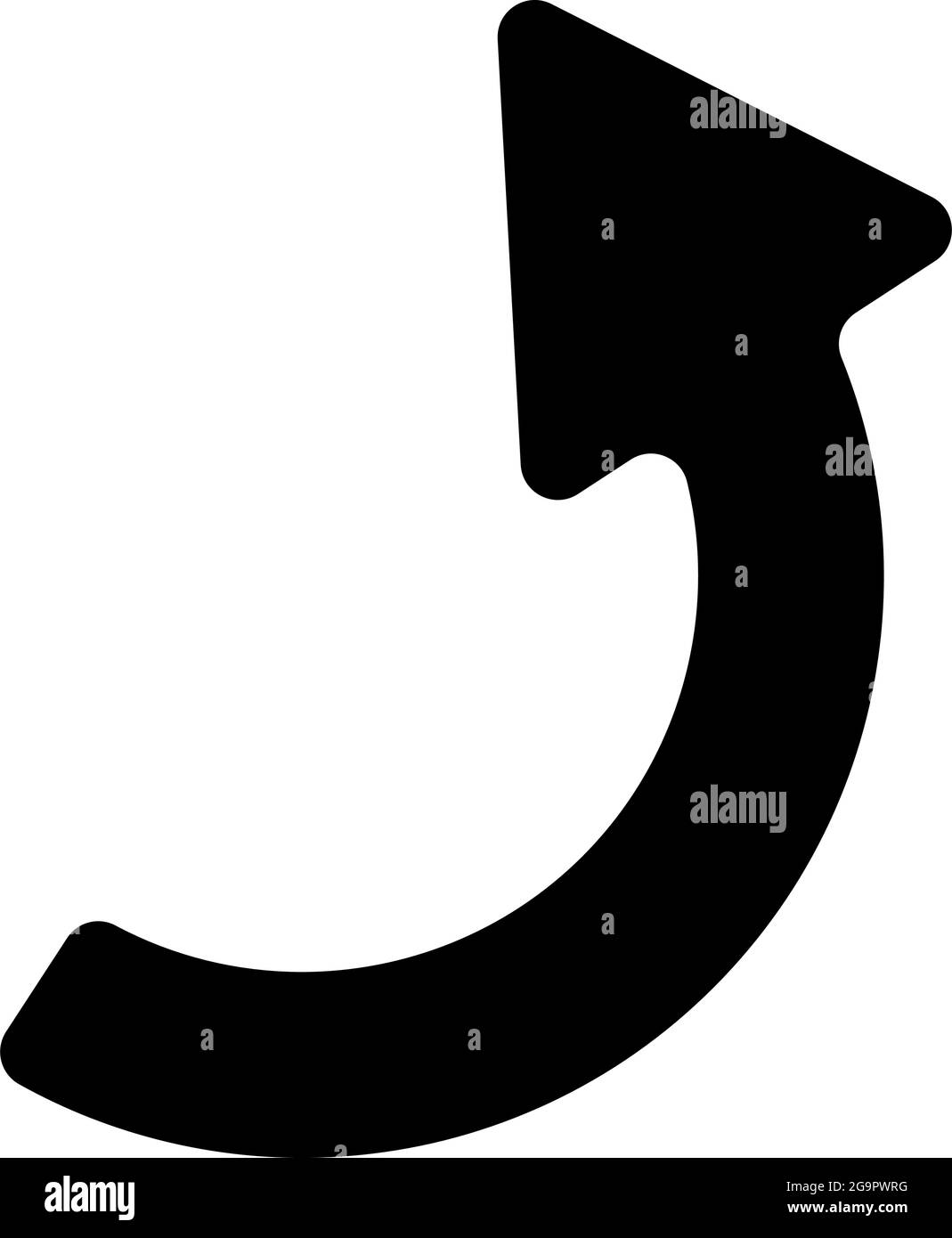 Icône circulaire, flèche ronde incurvée, symbole – illustration ...