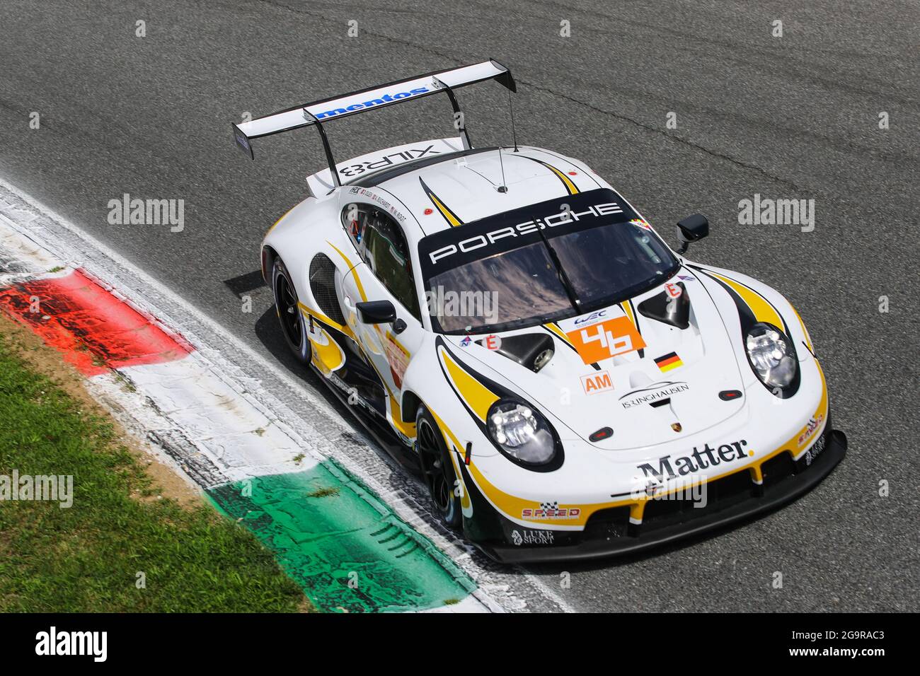 Team Project 1, Porsche 911 RSR-19, Dennis Olsen / Anders Buchardt / Axcil Jefferies, WEC 2021, Round 3, Monza 16-18 juillet 2021 Banque D'Images