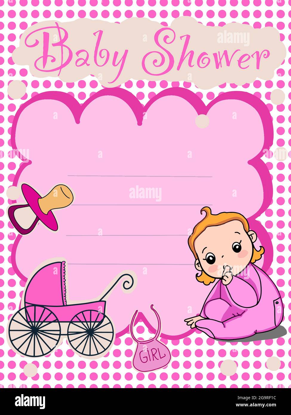 Mignon Bebe Fille Garcon Bebe Douche Carte Inventer Illustration Photo Stock Alamy
