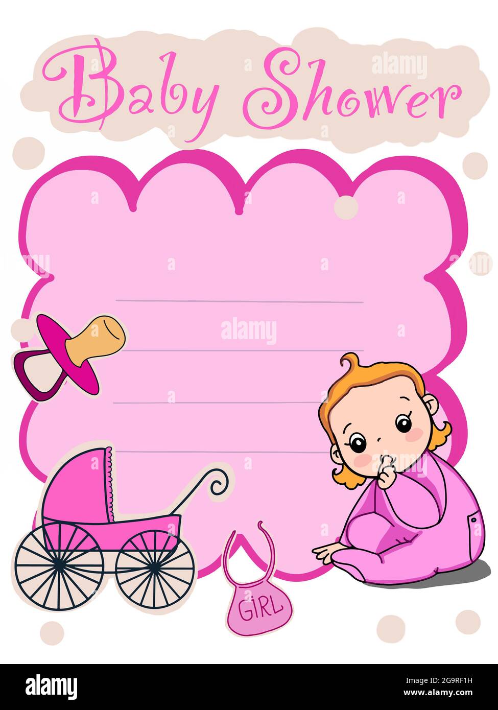 Mignon Bebe Fille Garcon Bebe Douche Carte Inventer Illustration Photo Stock Alamy
