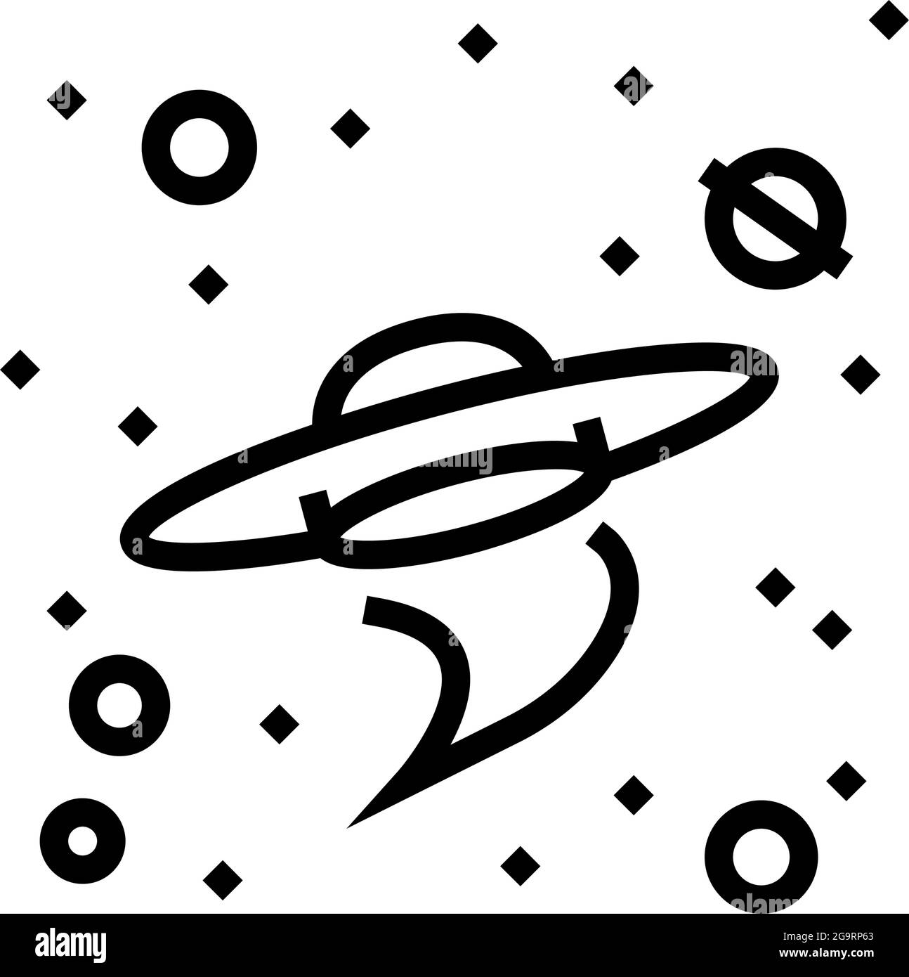 la soucoupe volante dans la ligne galaxie icône vecteur. la soucoupe  volante extraterrestre dans la galaxie signe. contour isolé symbole  illustration noire Image Vectorielle Stock - Alamy