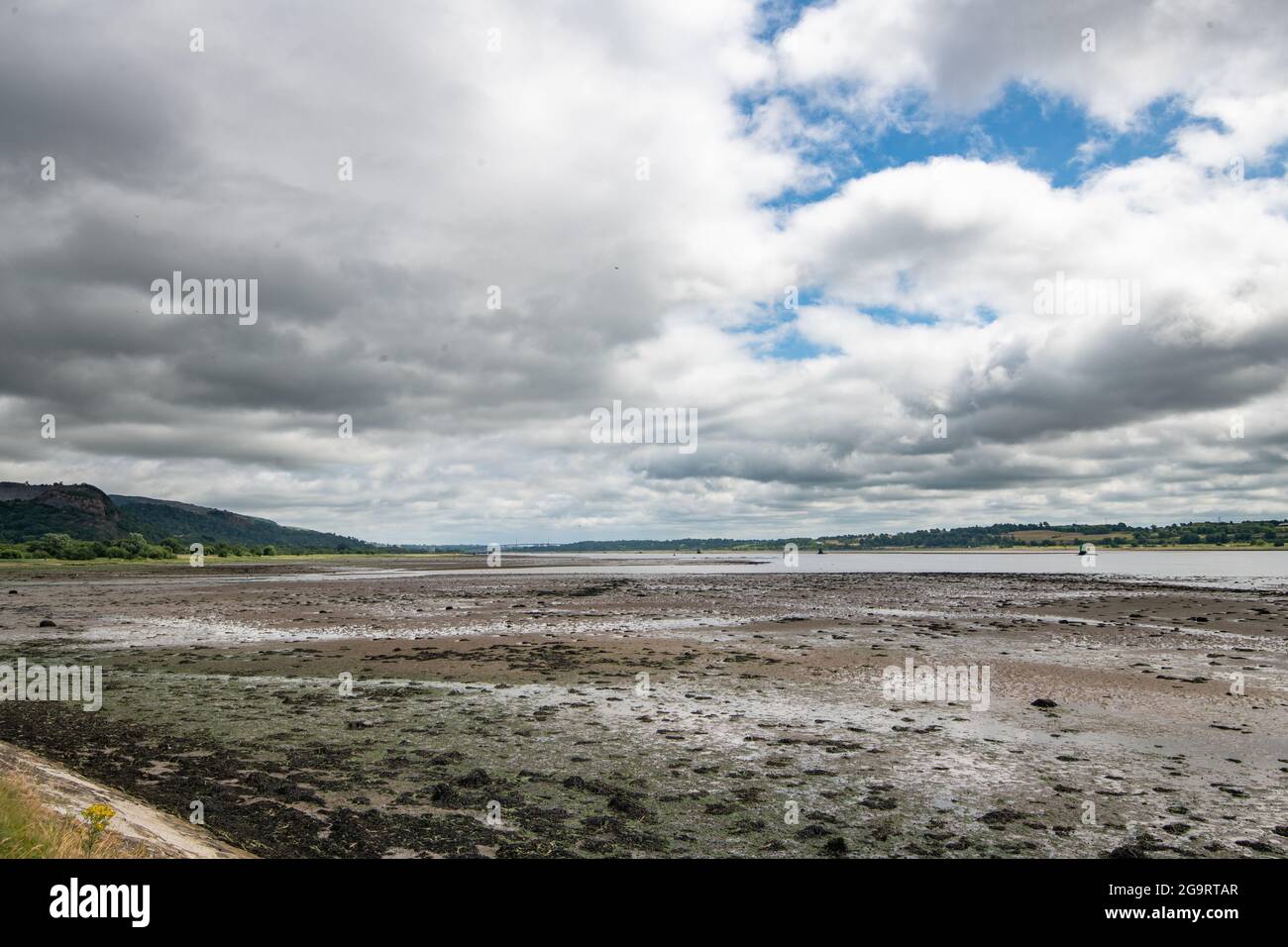 River Clyde mudflats, Dumbarton, Écosse, Royaume-Uni Banque D'Images