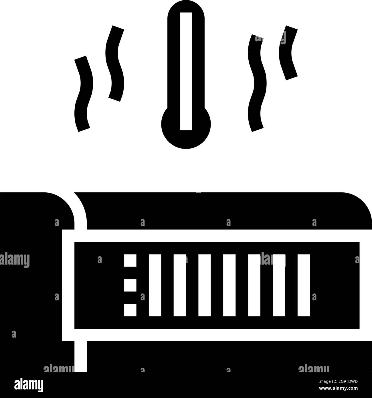 illustration vectorielle de l'icône de glyphe du chauffage au sol Illustration de Vecteur
