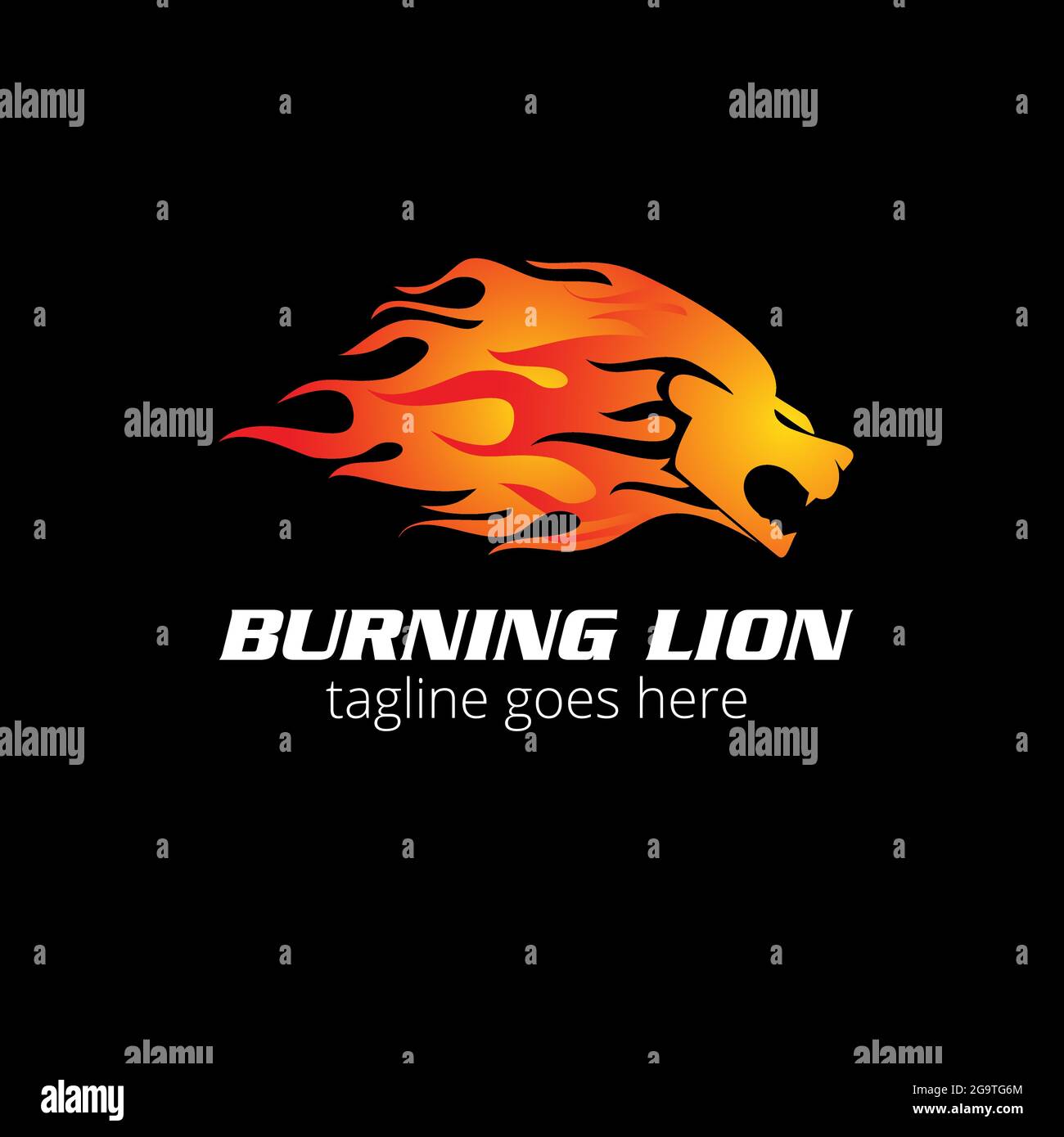 Logo Burning Lion, vecteur Illustration de Vecteur