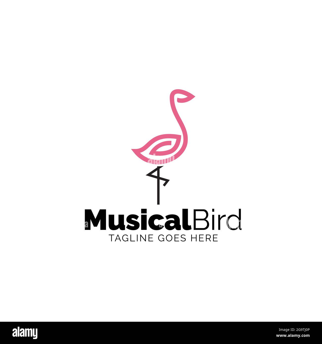 Comédie musicale Bird musical Note en forme d'oiseau Illustration de Vecteur