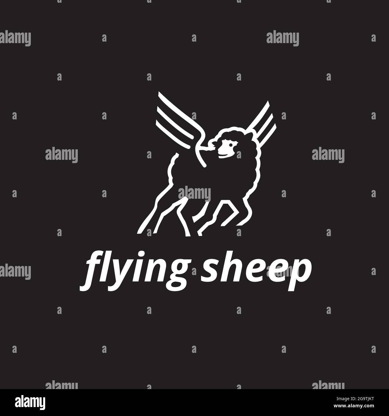 Logo clip art Flying Sheep. Vector Illustration de Vecteur