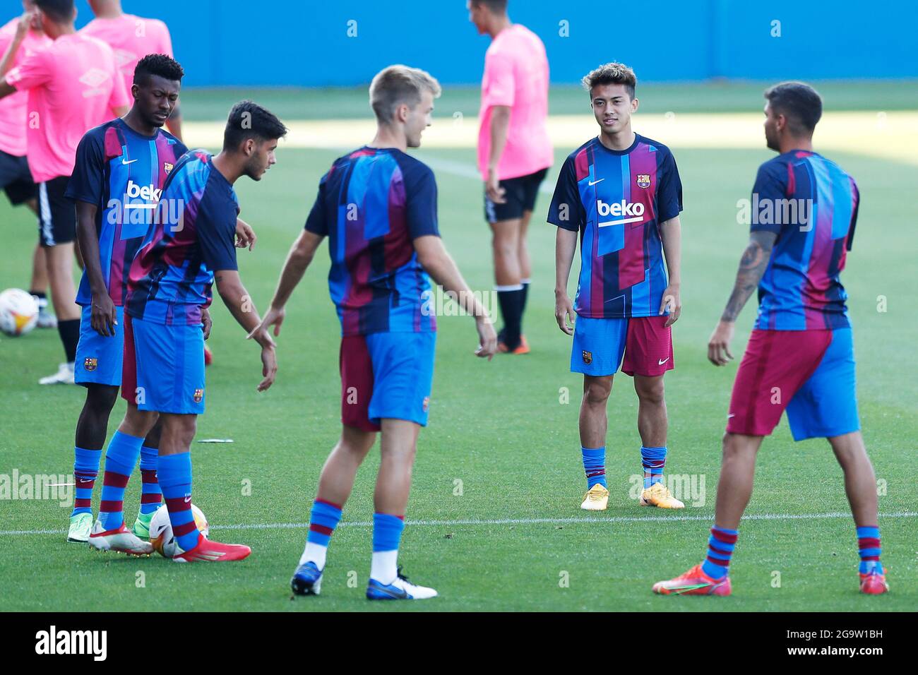 Sant Joan Despi, Espagne. Crédit : D. 21 juillet 2021. Hiroki Abe (Barcelone) football : rencontre amicale entre le FC Barcelone 4-0 Nastic Tarragona à l'Estadi Johan Cruyff à Sant Joan Despi, Espagne. Credit: D .Nakashima/AFLO/Alamy Live News Banque D'Images