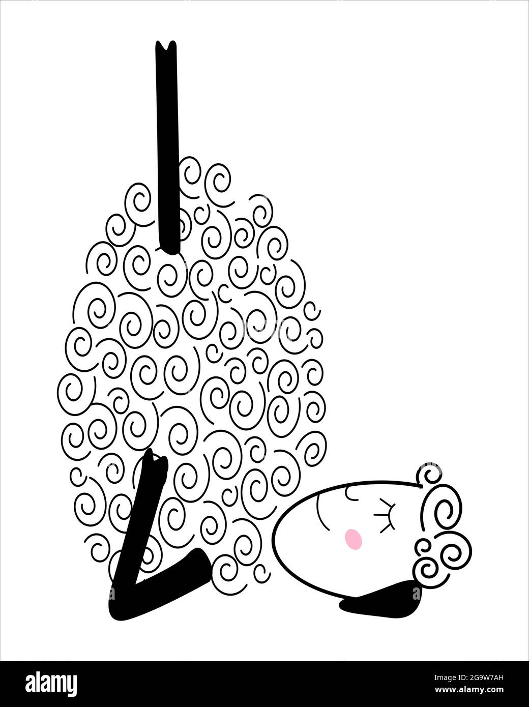 doodle illustrationle mouton fait, soins de santé Illustration de Vecteur
