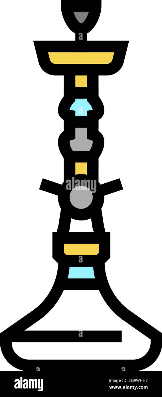 illustration vectorielle de l'icône de couleur du narguilé turc Illustration de Vecteur