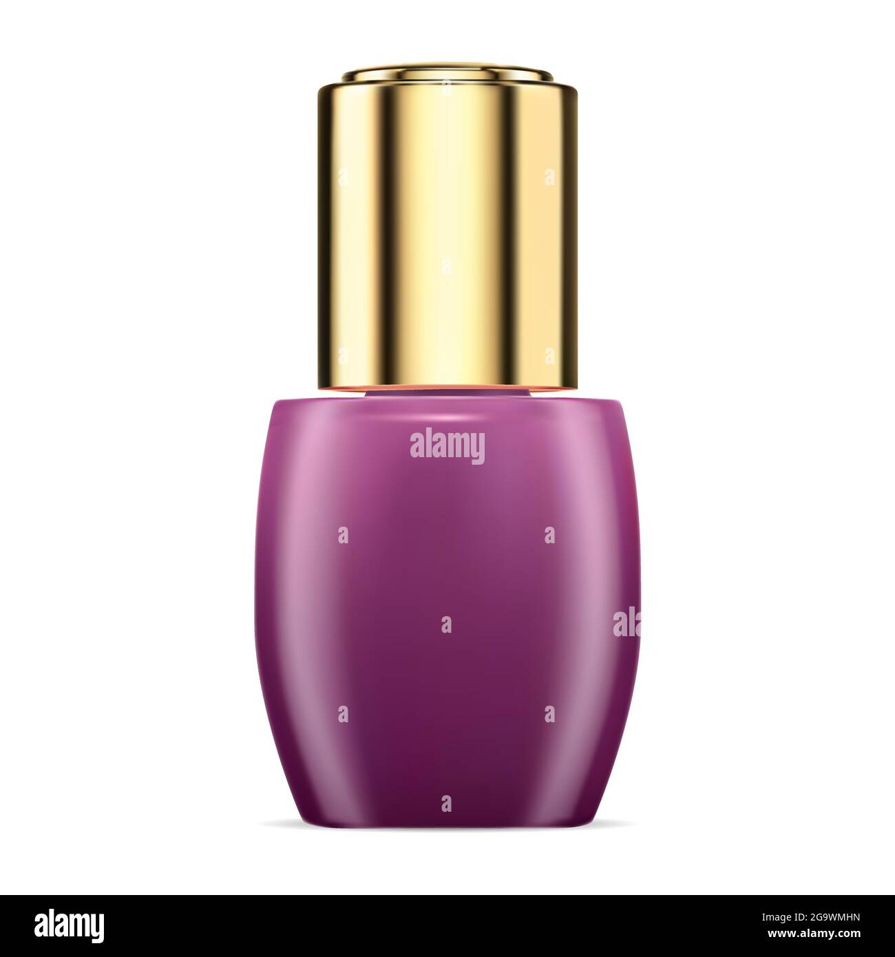 Flacon de sérum de collagène cosmétique, flacon compte-gouttes pour la publicité. Progiciel de traitement Pipette. Ballon à huile essentielle avec pipette en or, Health pro Illustration de Vecteur