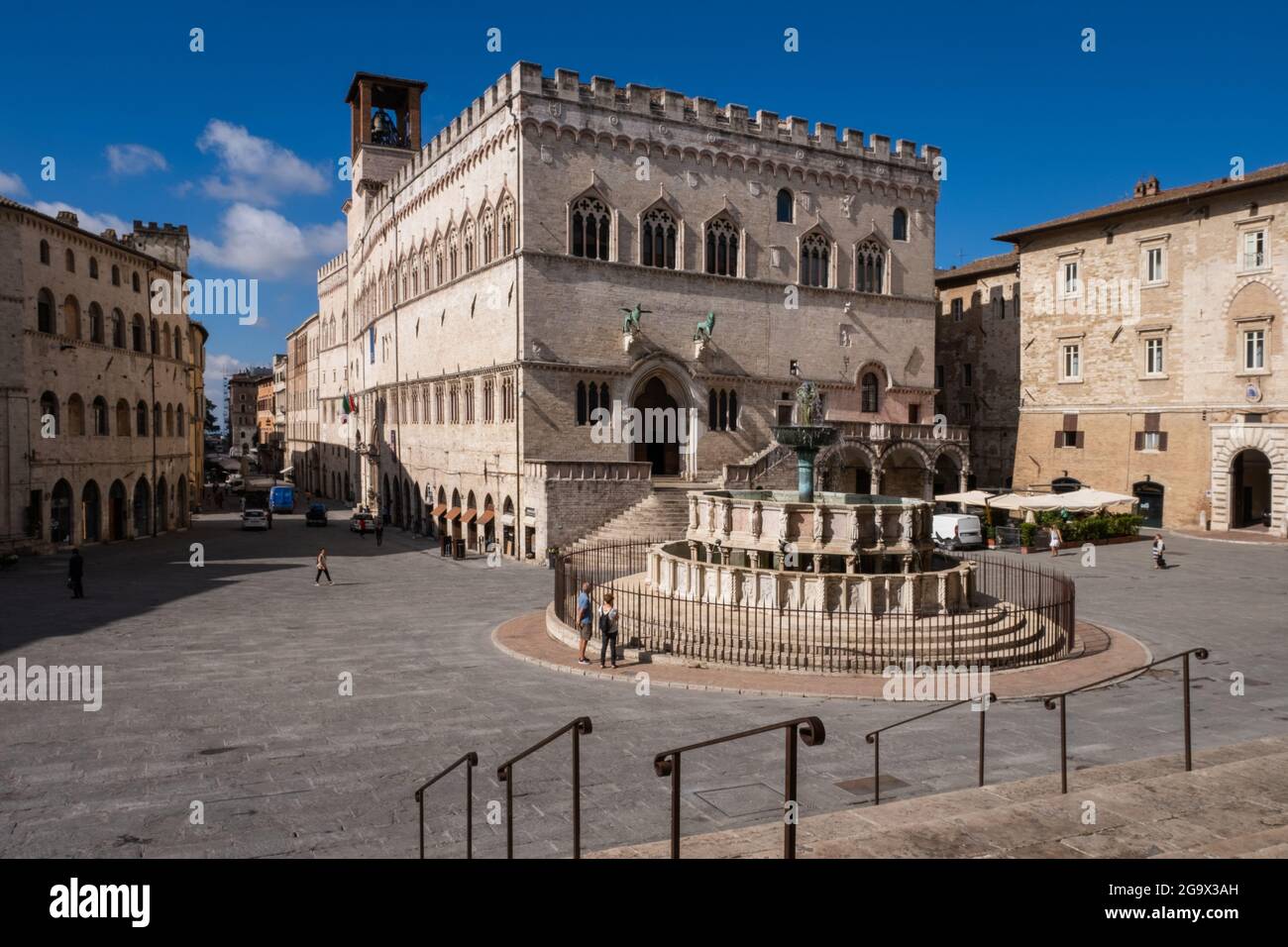 Place principale dans la ville de Pérouse Ombrie Italie Banque D'Images