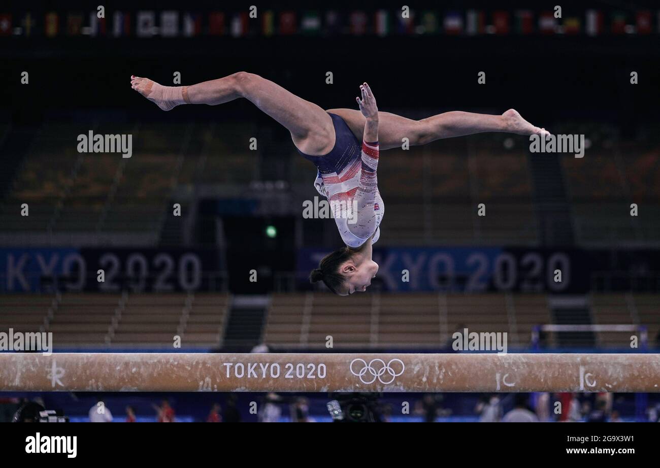 Centre de gymnastique Ariake, Tokyo, Japon. 25 juillet 2021. Amélie Morgan de Grande-Bretagne pendant la gymnastique artistique des femmes lors des Jeux Olympiques au Centre de gymnastique Ariake, Tokyo, Japon. Kim Price/CSM/Alamy Live News Banque D'Images
