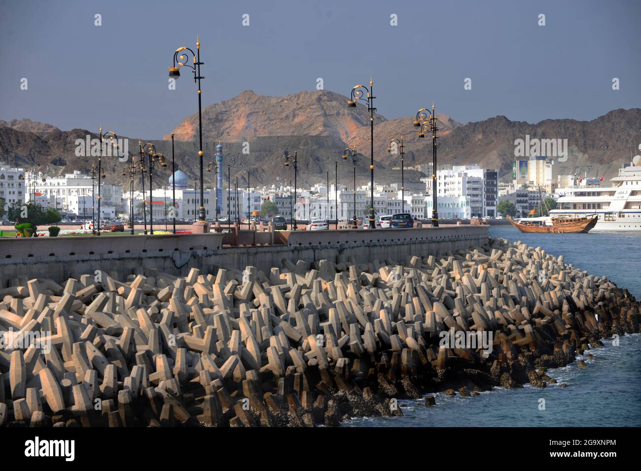 Paysage. Muttrah est administrativement un district, est situé dans la province de Muscat d'Oman Banque D'Images