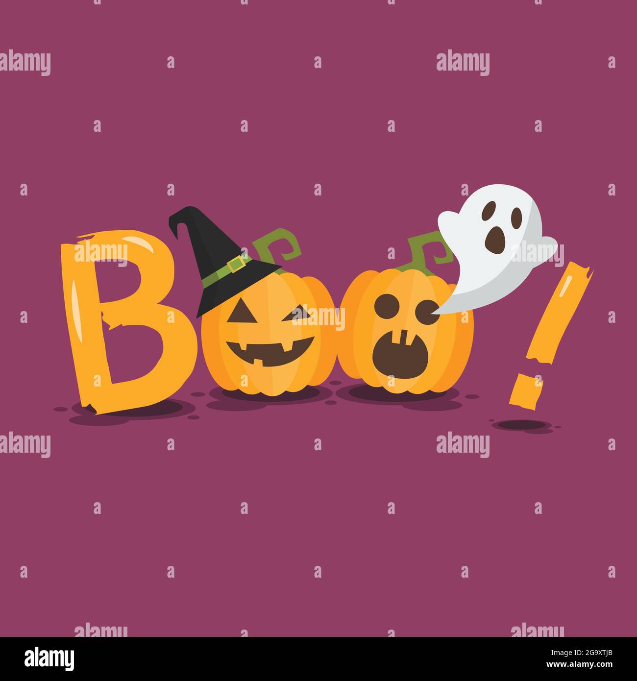 Bonne affiche Halloween. Halloween Pumpkins fait partie de Boo mot. Illustration vectorielle Illustration de Vecteur