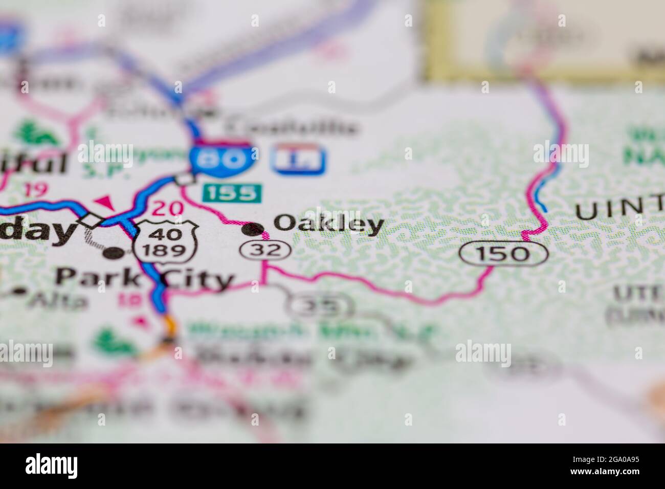 Oakley utah sur une carte Banque de photographies et d’images à haute