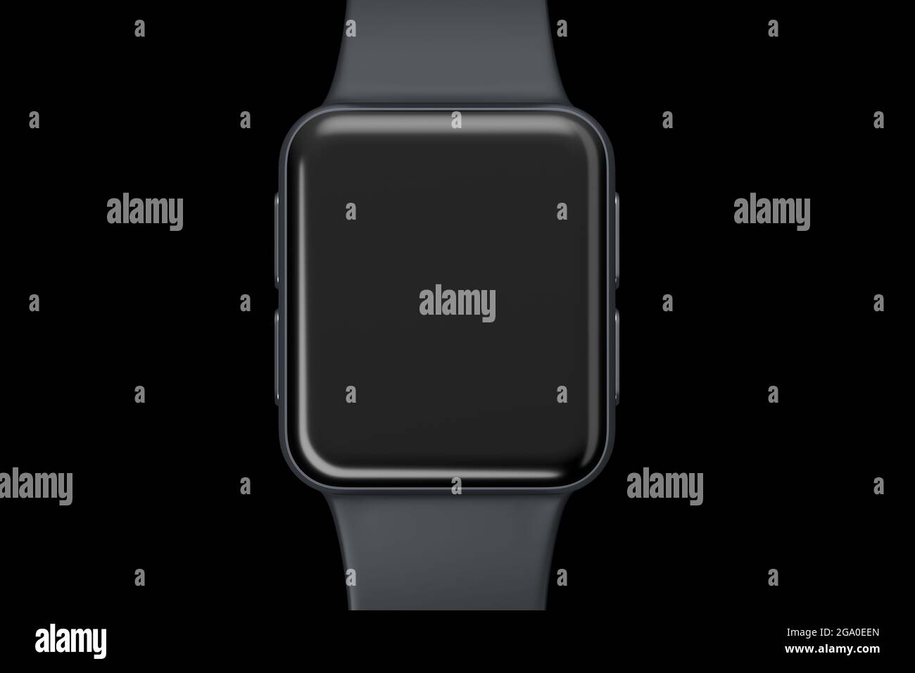 Montre intelligente en argent inoxydable ou tracker d'activité isolé sur fond noir. Banque D'Images Montre intelligente en argent inoxydable ou tracker d'activité isolé sur fond noir. Banque D'Images