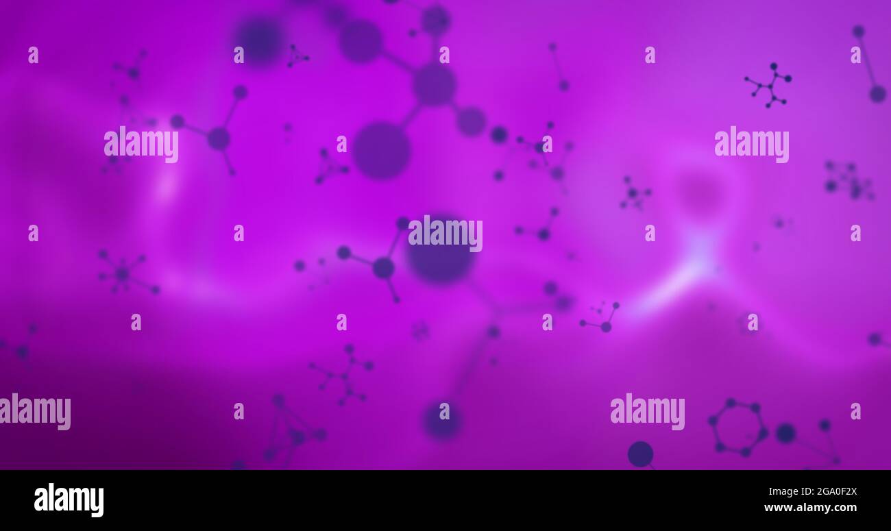 Image de plusieurs molécules violettes 3d Banque D'Images