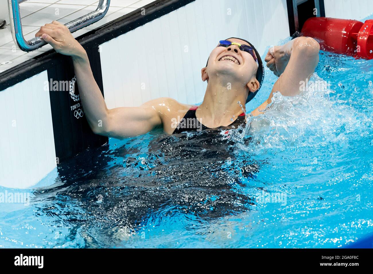 TOKYO, JAPON - 28 JUILLET : Yui Ohashi du Japon célèbre la victoire après avoir convie à la finale féminine de 200 m de Medley lors des Jeux Olympiques de Tokyo 2020 au Centre aquatique de Tokyo le 28 juillet 2021 à Tokyo, Japon (photo de Giorgio Scala/Orange Pictures) Banque D'Images