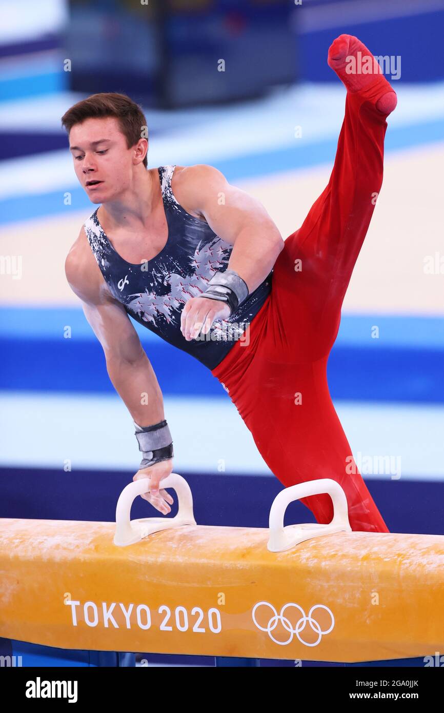 Tokyo, Japon. 28 juillet 2021. Brody Malone (Etats-Unis) Gym - artistique : finale de la gymnastique individuelle de l'homme lors des Jeux Olympiques de Tokyo 2020 au Centre de gymnastique Ariake de Tokyo, Japon . Credit: YUTAKA/AFLO SPORT/Alay Live News Banque D'Images