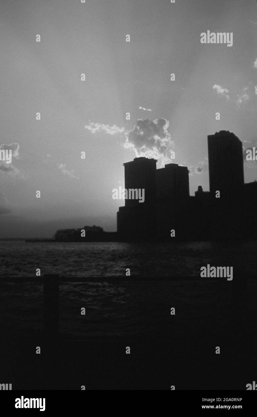 New York City sur le film B&W 35mm Banque D'Images