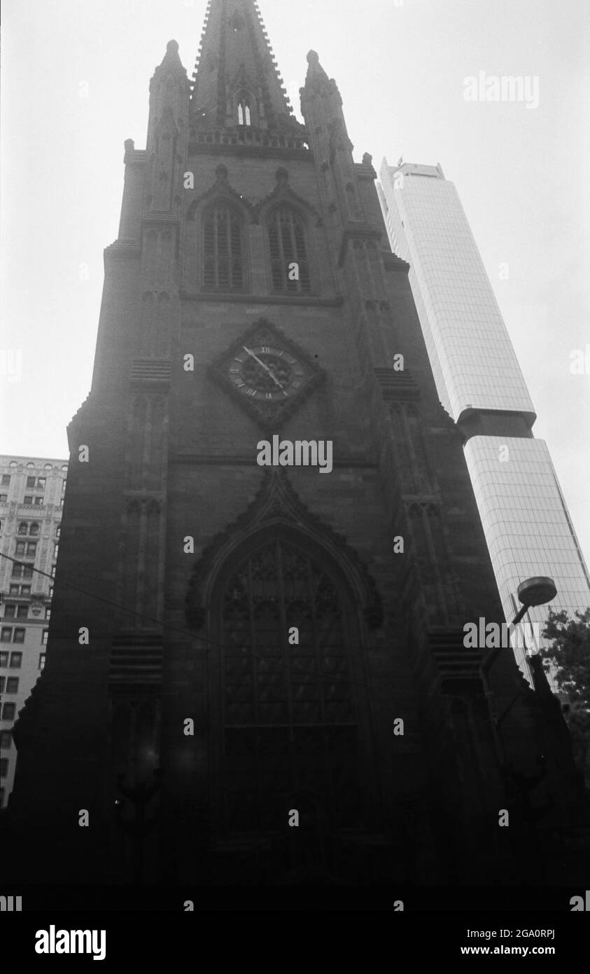 New York City sur le film B&W 35mm Banque D'Images