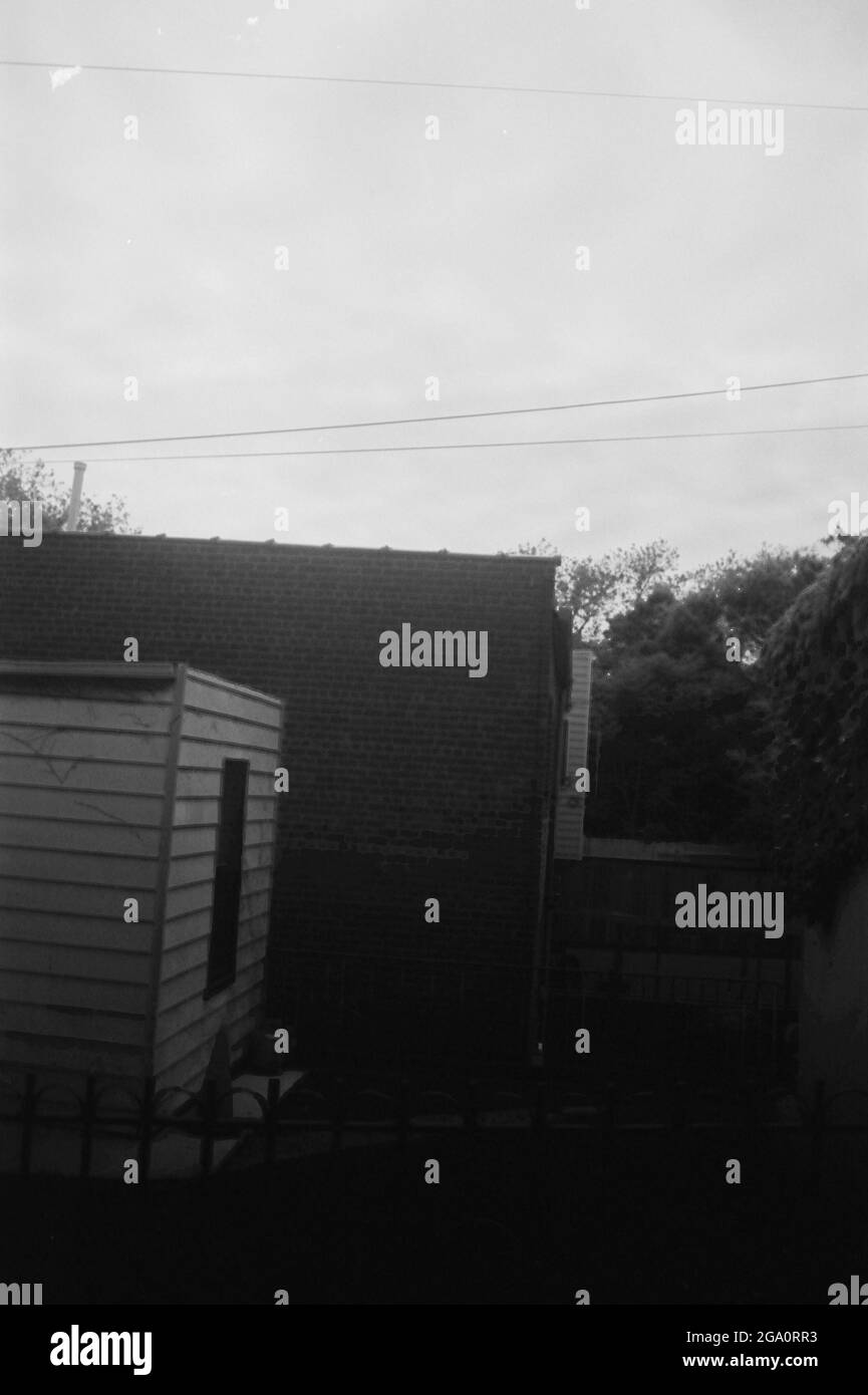 New York City sur le film B&W 35mm Banque D'Images