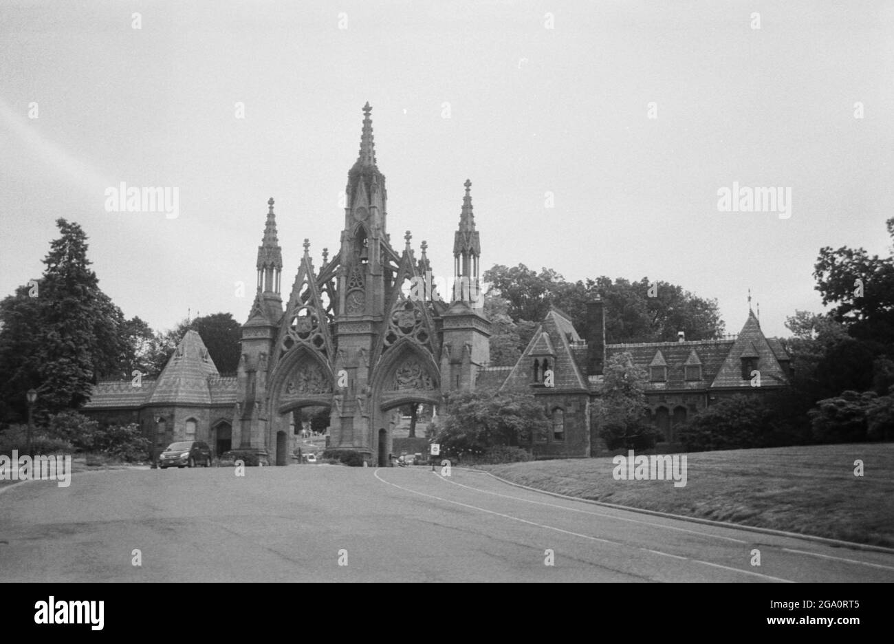 New York City sur le film B&W 35mm Banque D'Images