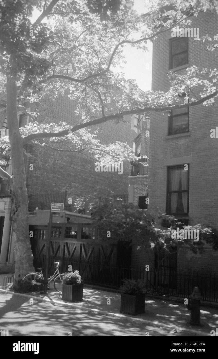 New York City sur le film B&W 35mm Banque D'Images