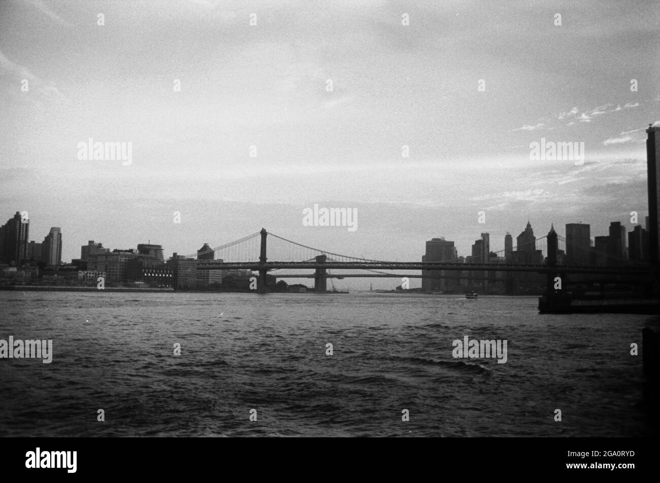 New York City sur le film B&W 35mm Banque D'Images