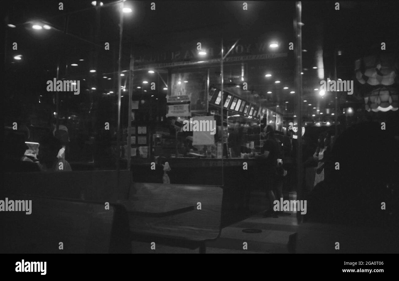 New York City sur le film B&W 35mm Banque D'Images