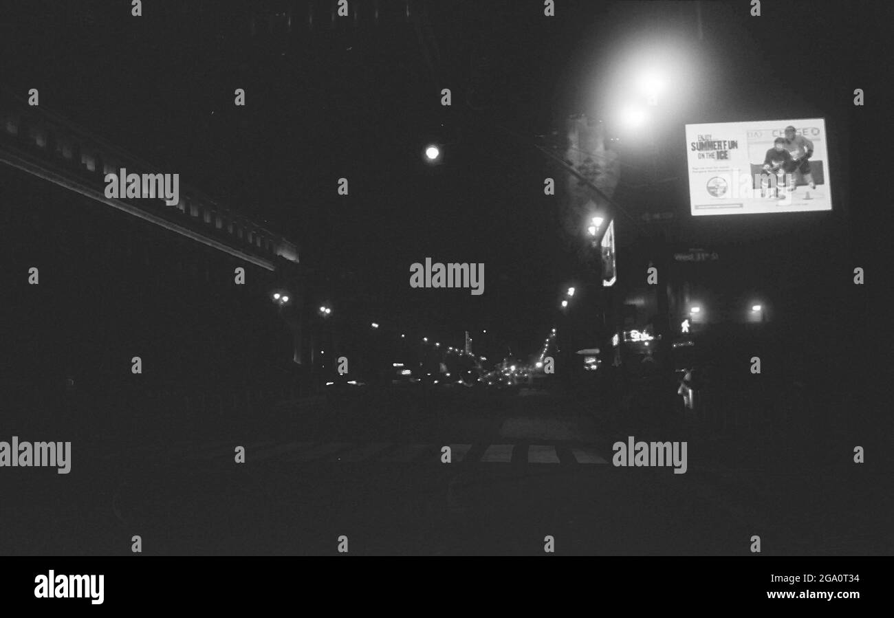New York City sur le film B&W 35mm Banque D'Images