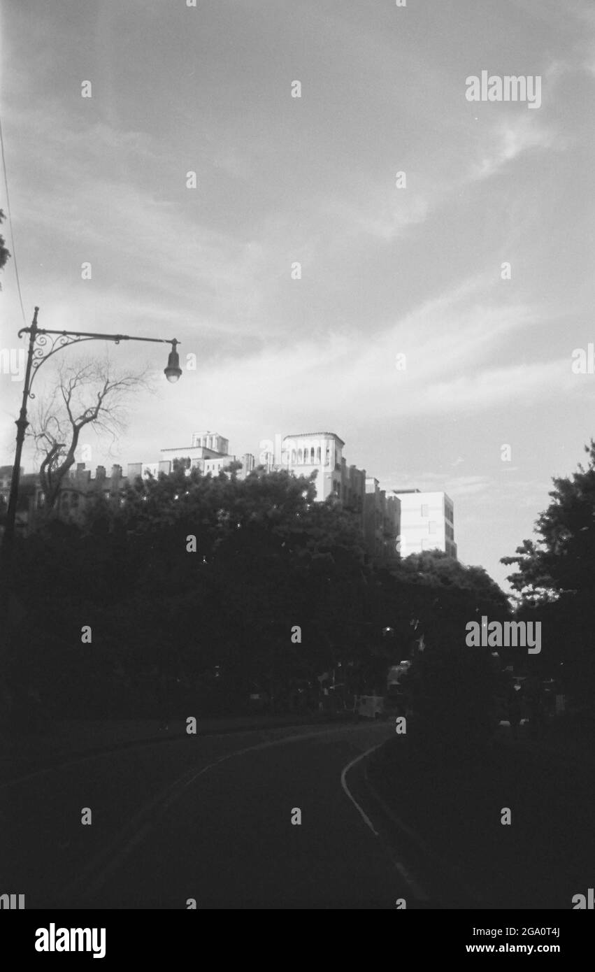 New York City sur le film B&W 35mm Banque D'Images