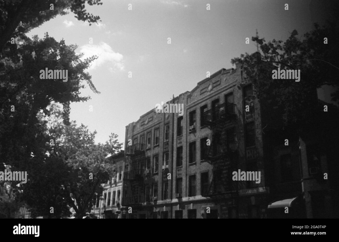 New York City sur le film B&W 35mm Banque D'Images