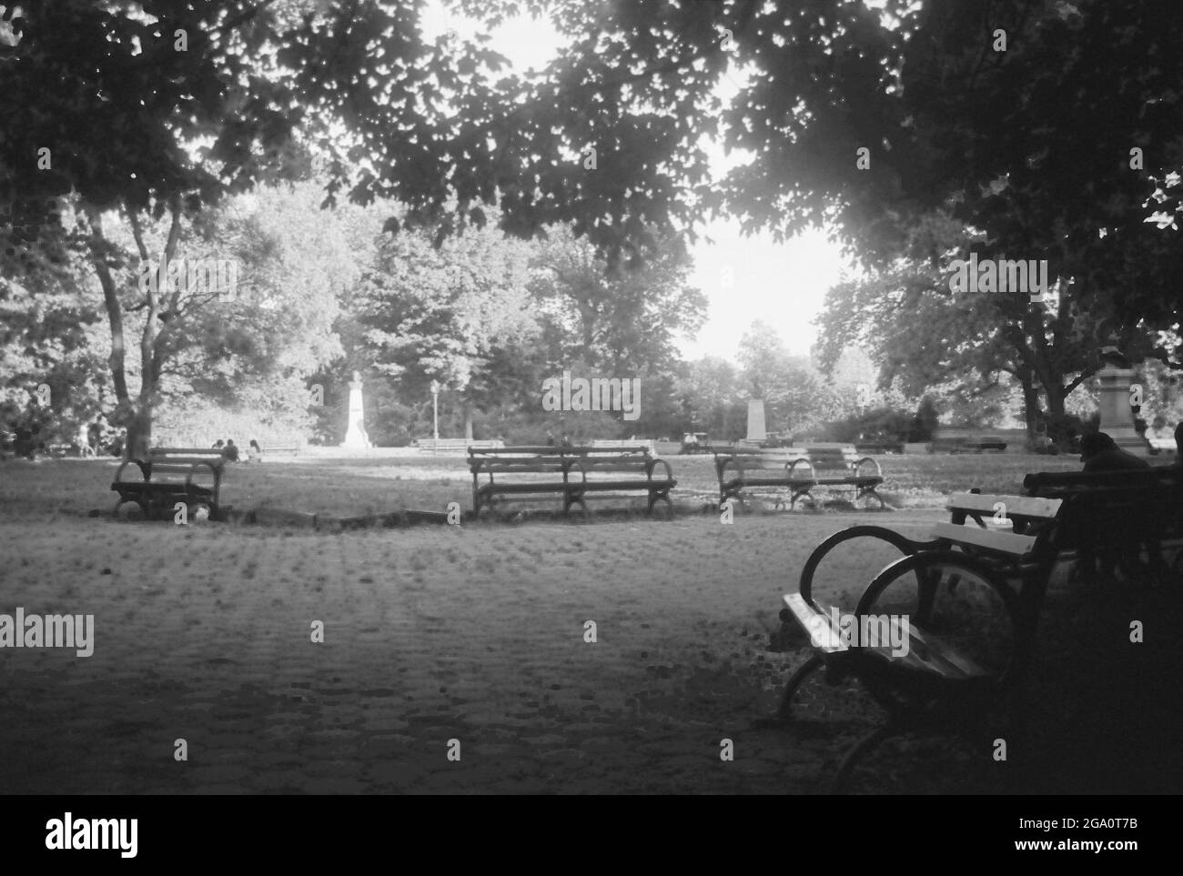 New York City sur le film B&W 35mm Banque D'Images