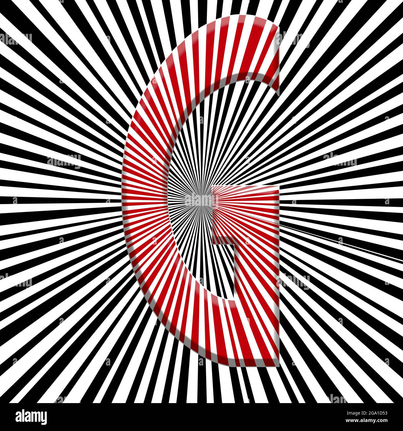 Monogramme de caractères majuscules G design rays Banque D'Images