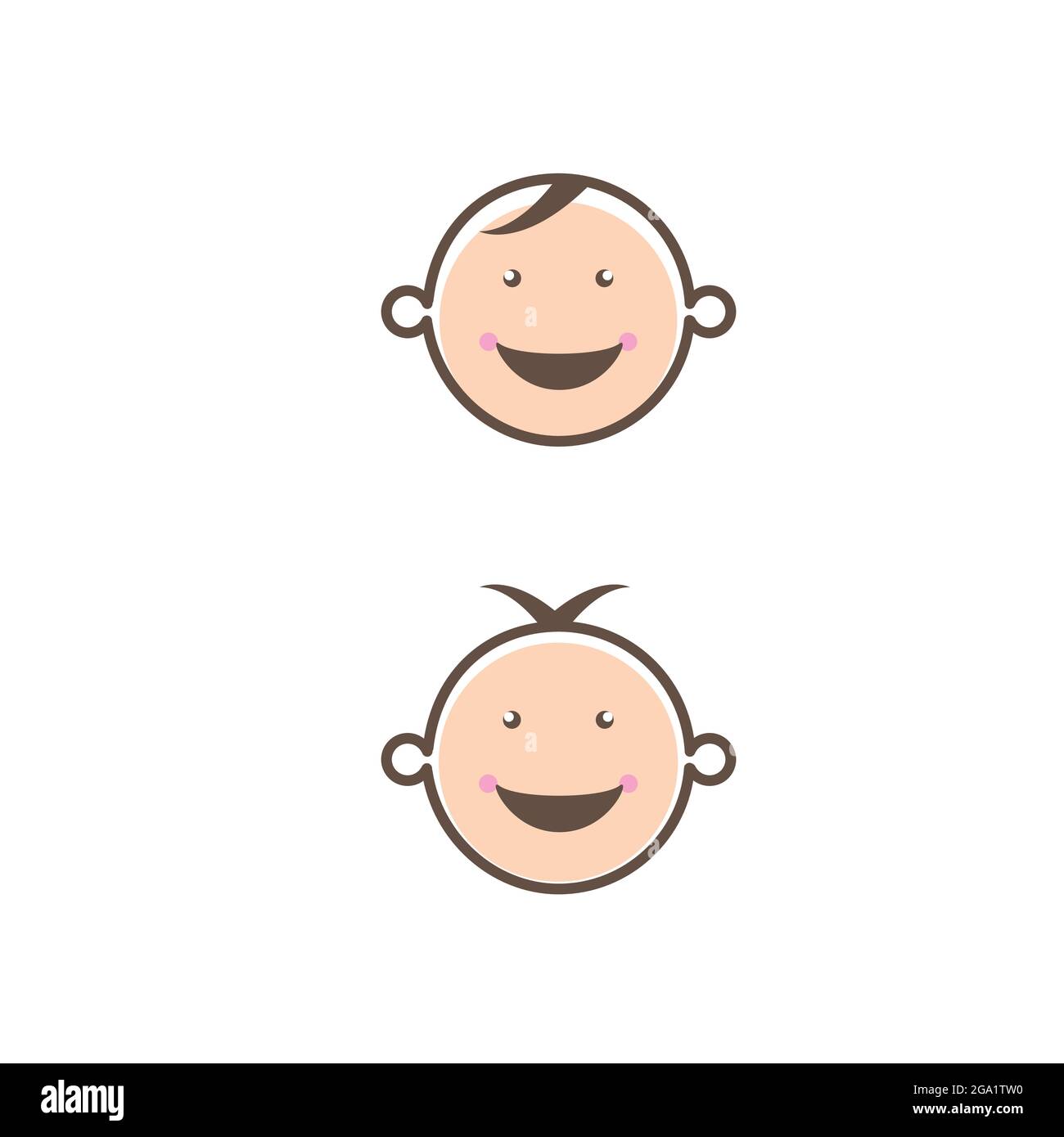 Modele D Illustration De Dessin D Icone Vectorielle De Logo De Bebe Mignon Image Vectorielle Stock Alamy