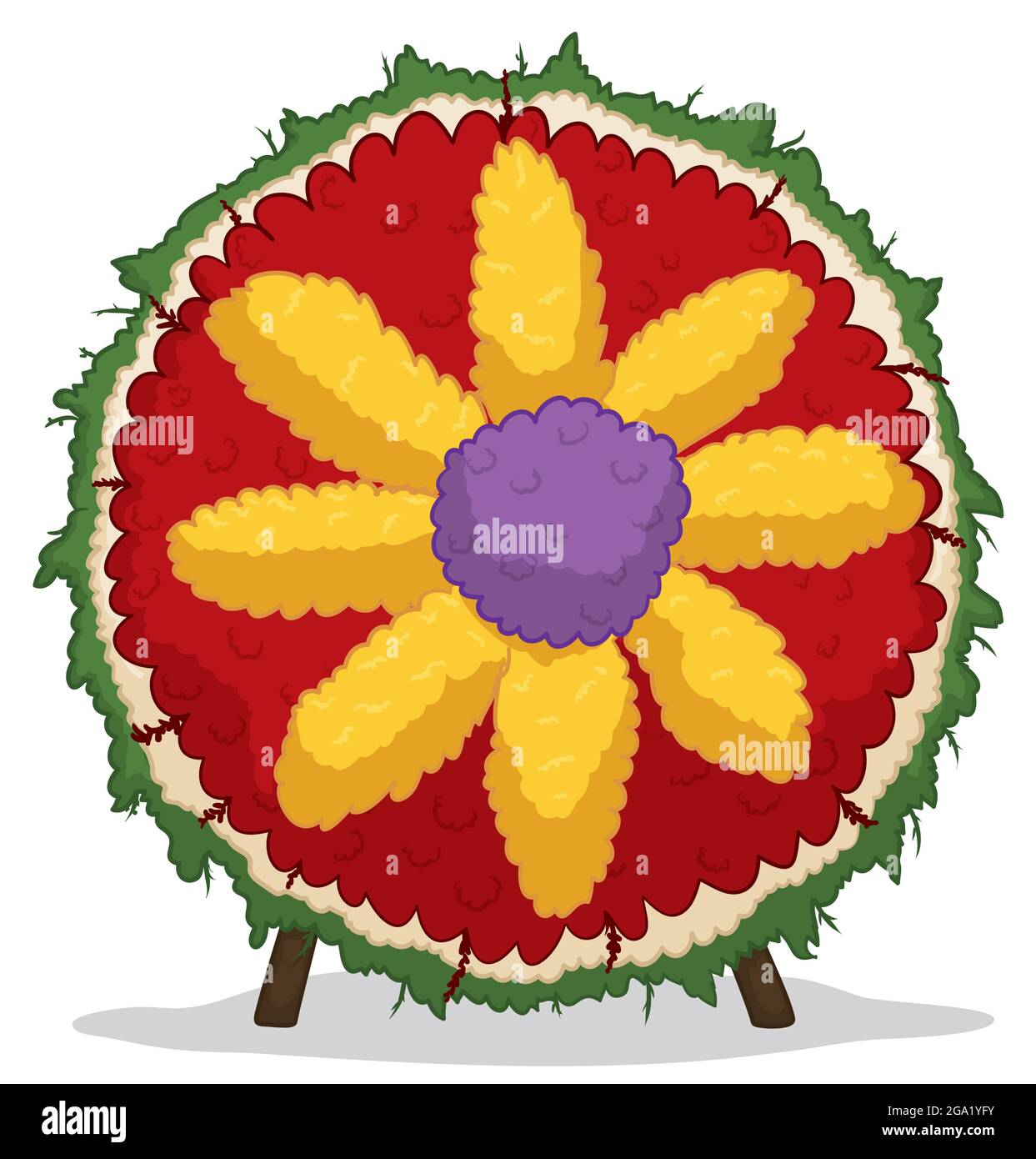 Décoration florale isolée de la Silleta traditionnelle pour le défilé du Festival colombien des fleurs, ornée d'un motif floral de beauté. Illustration de Vecteur