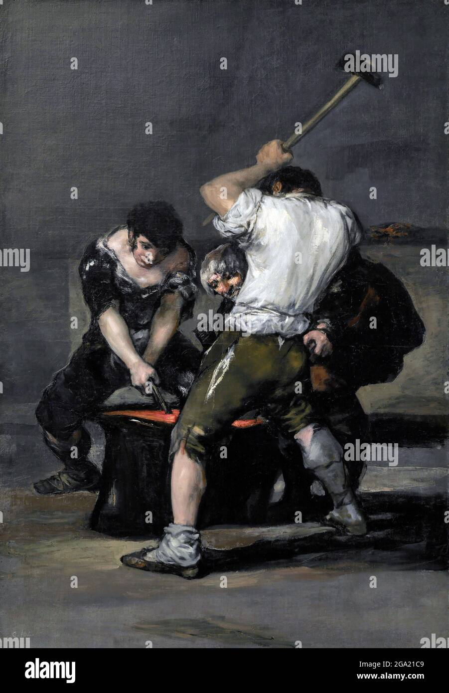 Goya. La Forge de Francisco José de Goya y Lucientes (1746-1828), huile sur toile, c. 1800-1812 Banque D'Images