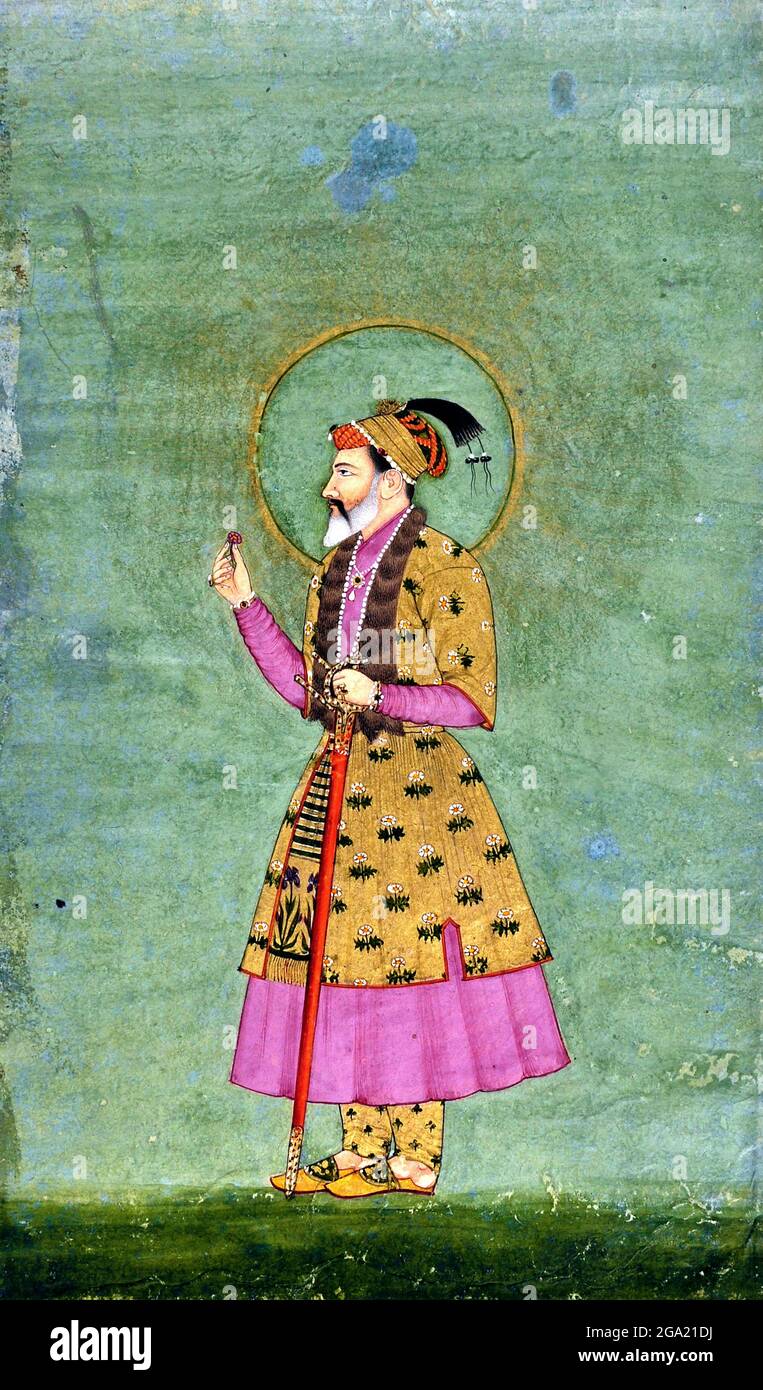 L'empereur Mughal Shahjahan, 1660-1670. Portrait de l'empereur Shah Jahan (Shahab-ud-din Muhammad Khuram: 1592-1666) Banque D'Images