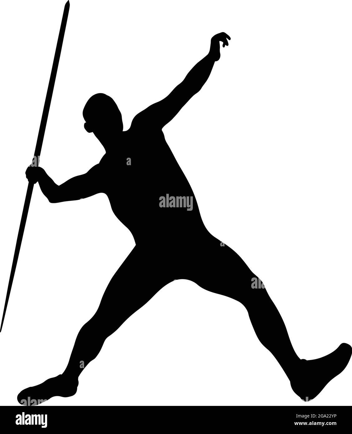 javelin plaid masculin athlète silhouette noire Illustration de Vecteur