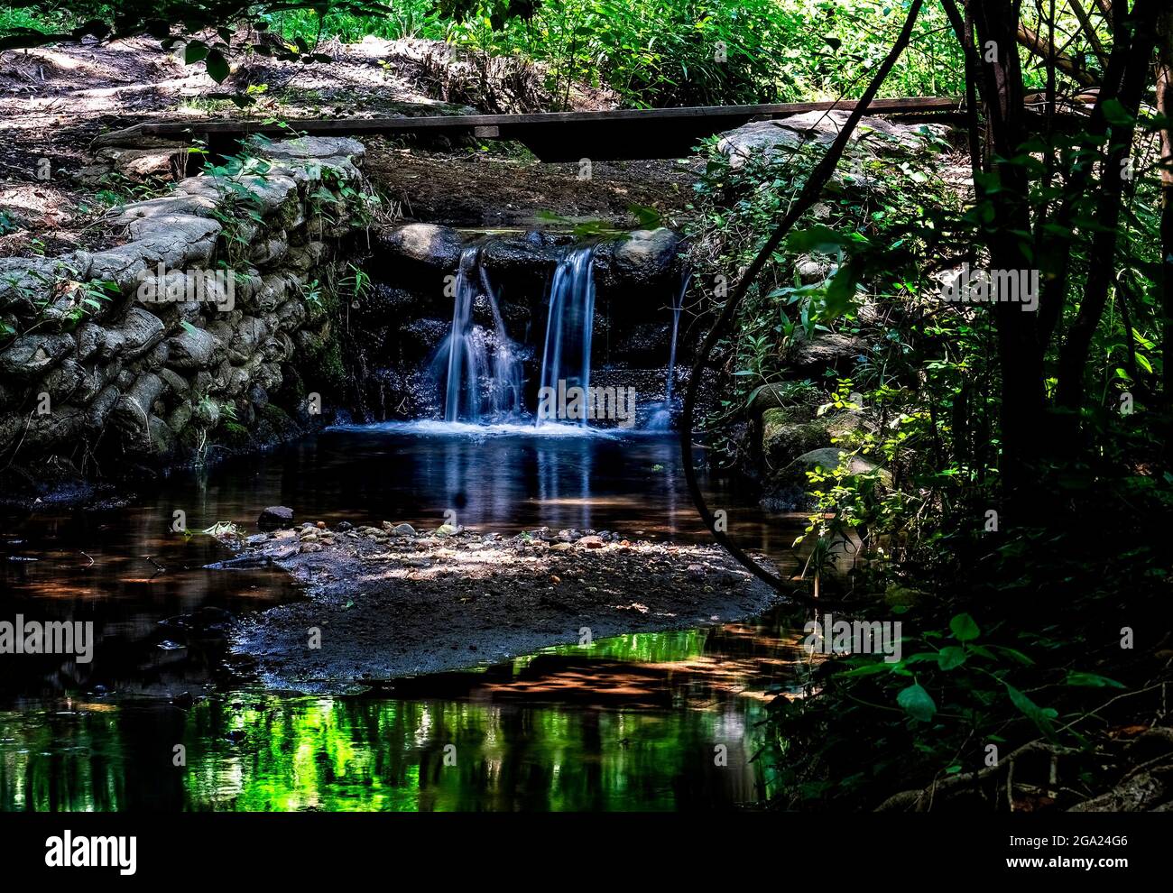 Dans le dell par les eaux en cascade Banque D'Images